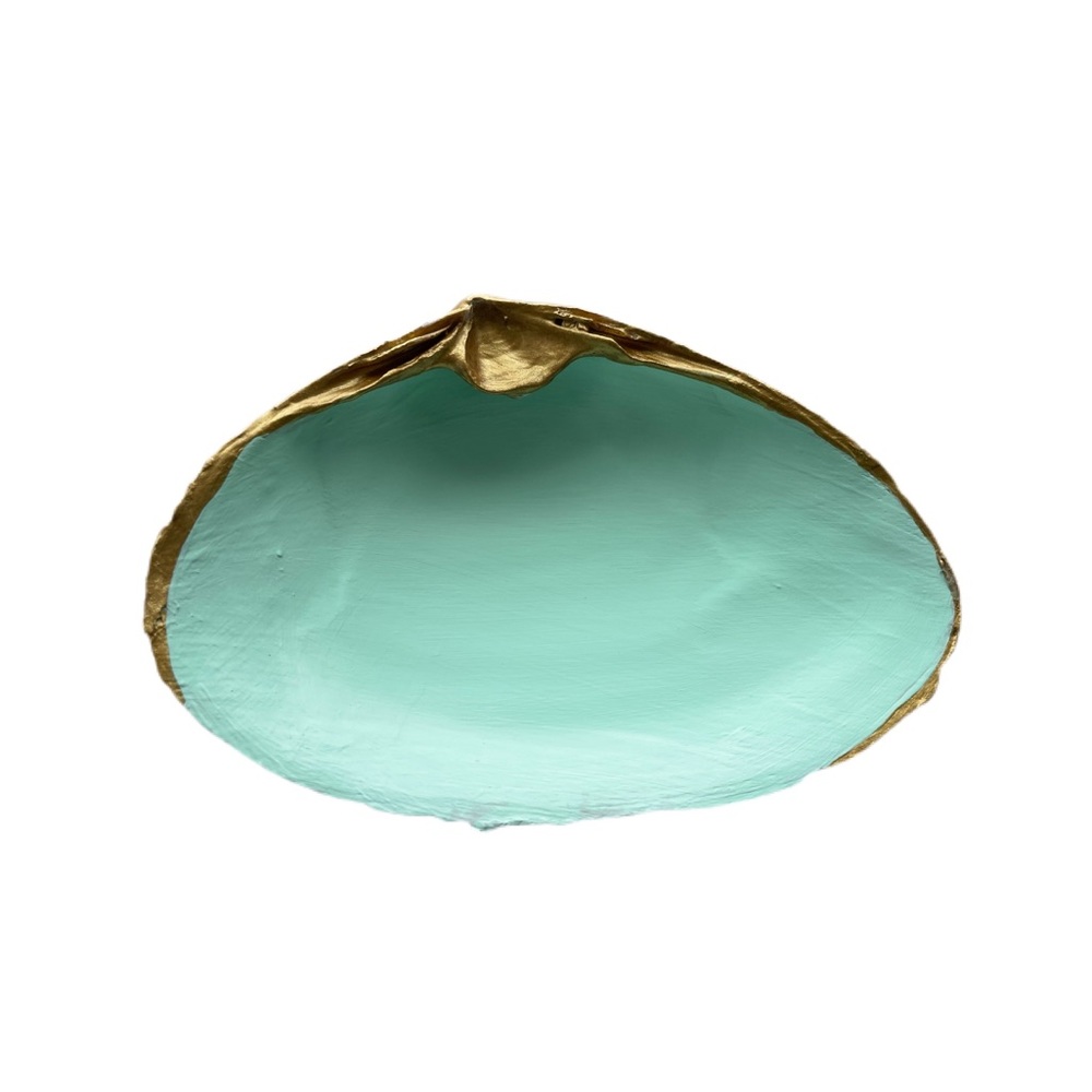 Mint painted Seashell Trinket Holder